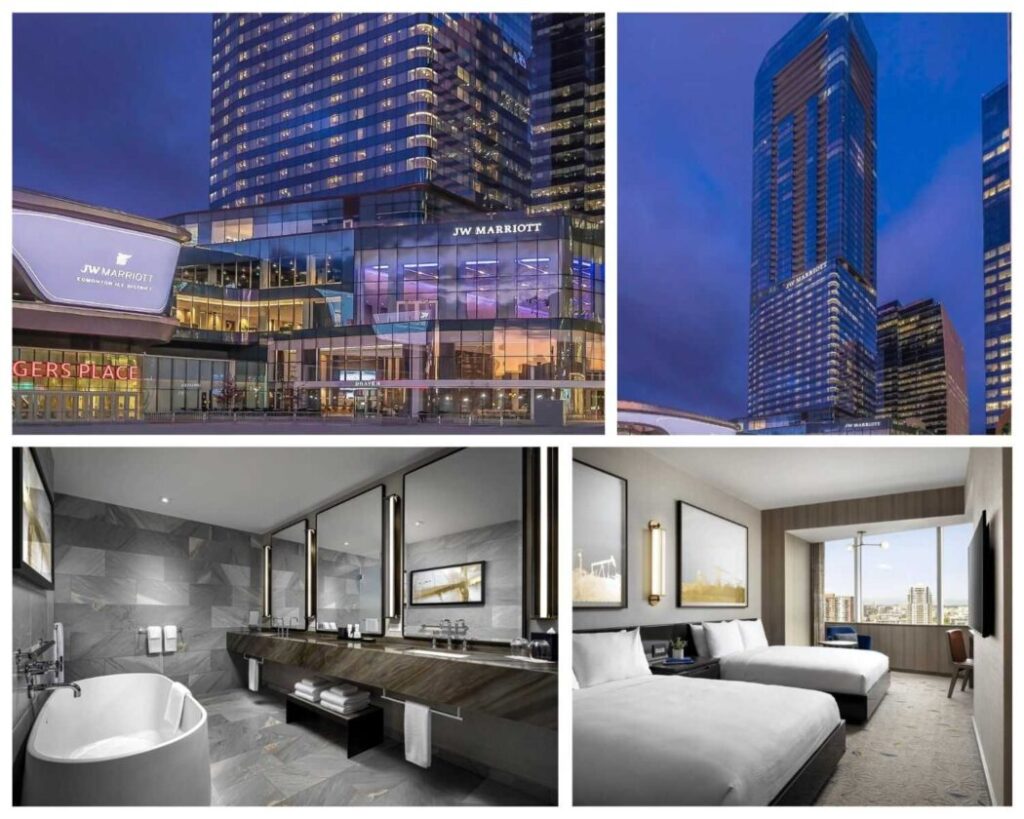 An impressive collage showcasing top-rated Edmonton AB Hotels.